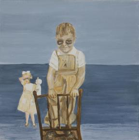 Célia Aloi, Cadeira companheira, 2013, acrílica sobre tela, 40x40cm